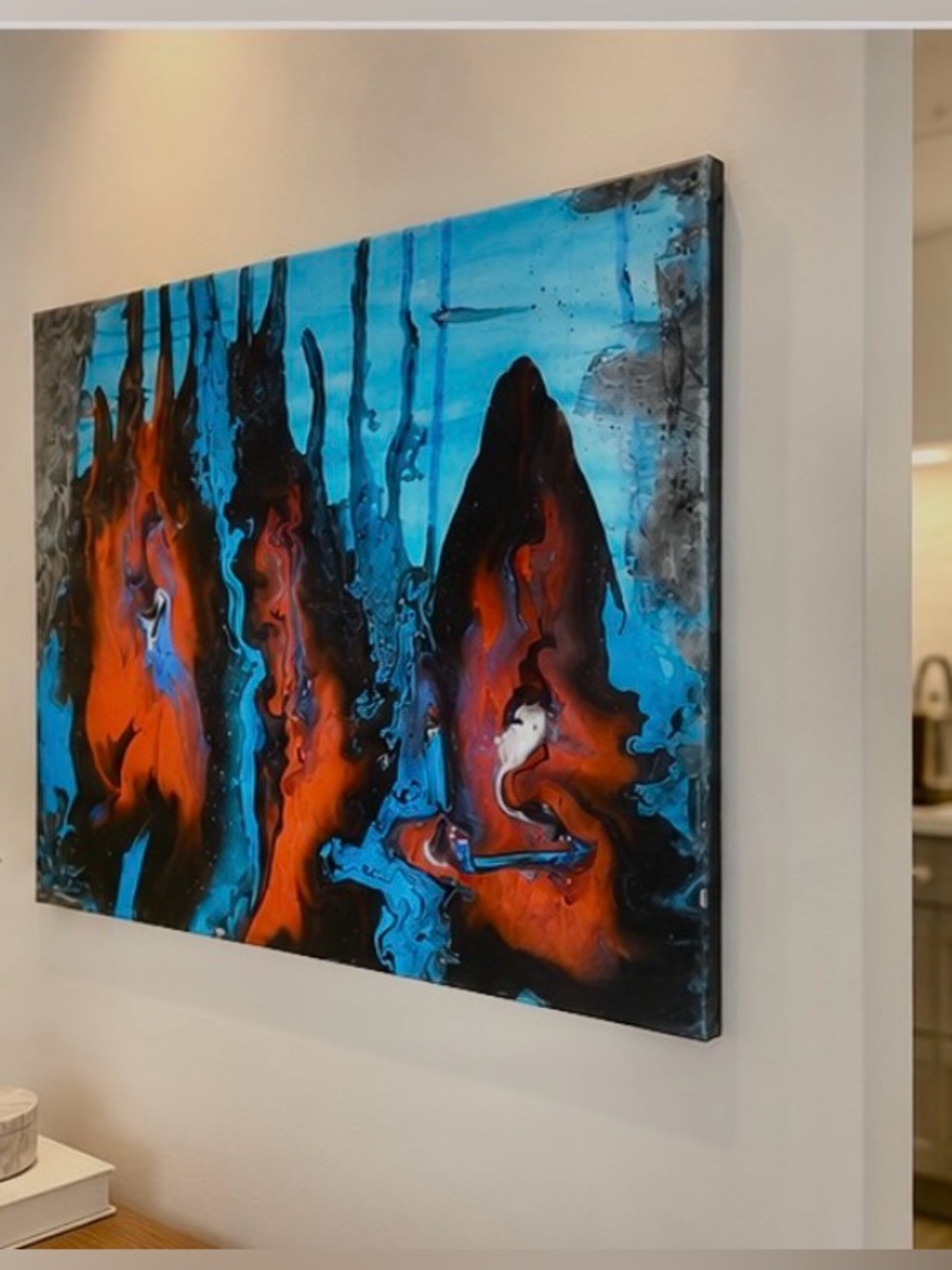 Hand Painted by me 16”x 20” Light Canvas Art Abstract Acrylic Painting - Picture 2 of 4